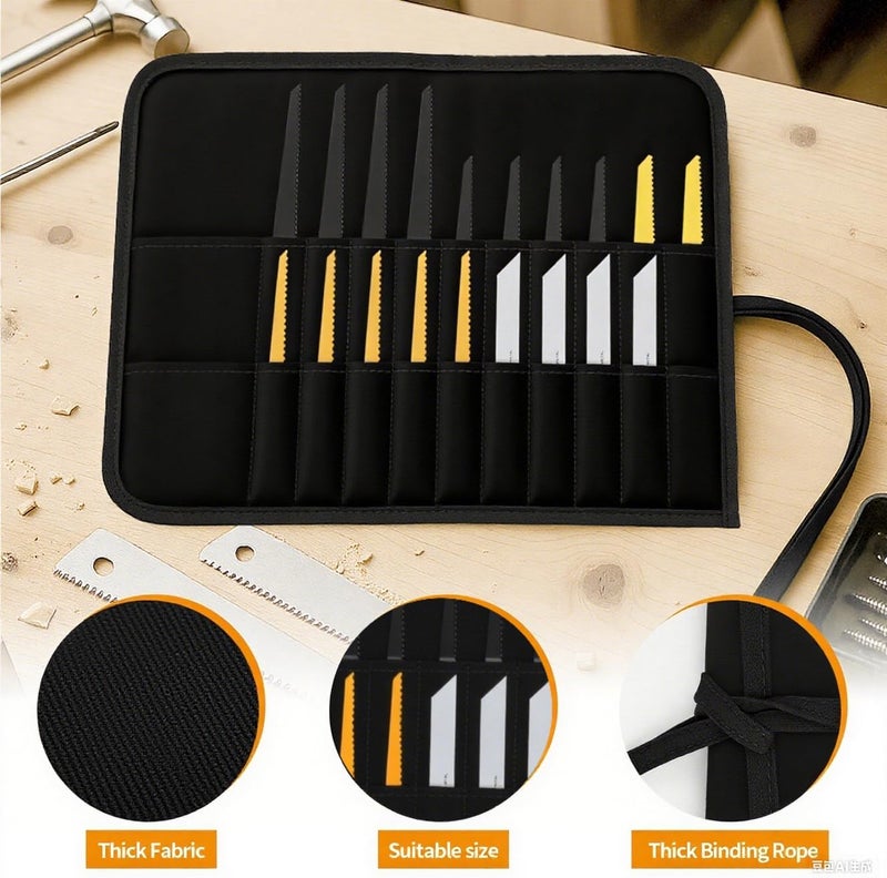 JCWPVA Portable Saw Blade Storage Case - Durable Black Fabric Holder for Reciprocating, Jigsaw & Wood Pruning Blades - Compact & Lightweight for DIY, Contractors & Professionals (Case Only) - Image 5